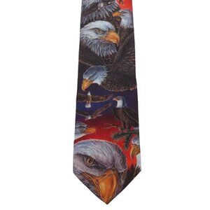 Dem Crazy American Bald Eagle Print Mens Necktie Tie USA Independent America